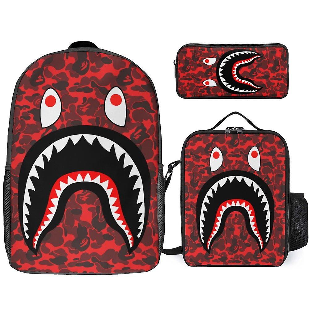 الهيب هوب التمويه بابي القرش على ظهره مجموعة حقائب الظهر الكرتون مع حالة قلم رصاص وحقيبة الغداء الغداء مربع
