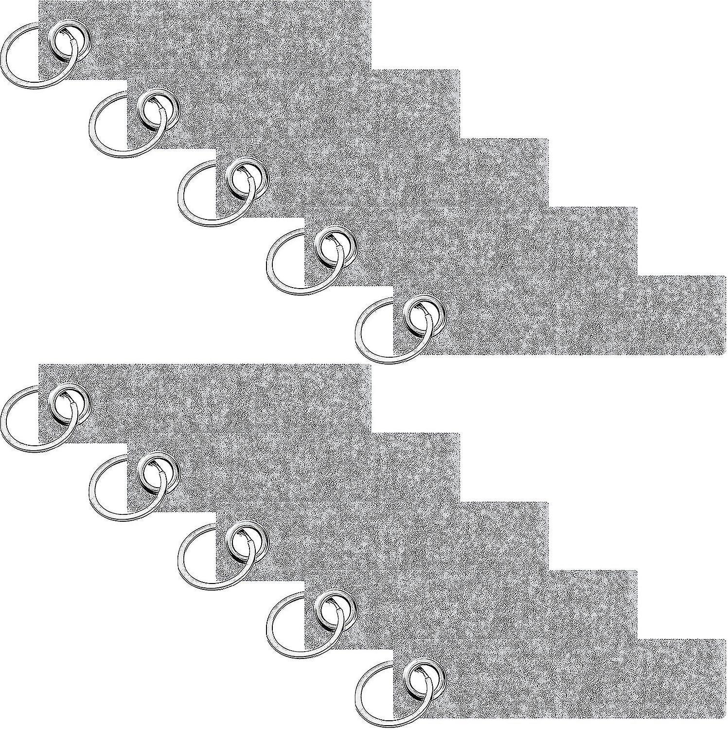 20pcs לבד מחזיקי מפתחות עם טבעת נירוסטה עבור diy קישוט מלאכה מחזיק מפתחות, להכנת עצמך keyrings ריק 13x3 ס"מ