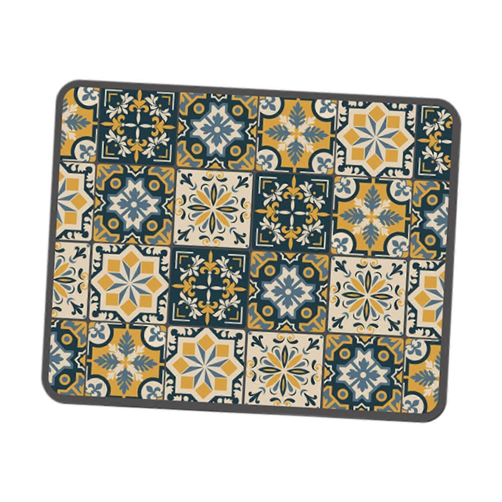 Dish Drying Mat Fast Drying Kitchen Absorbent Drain Pad for Home Counter Bar Dark Orange