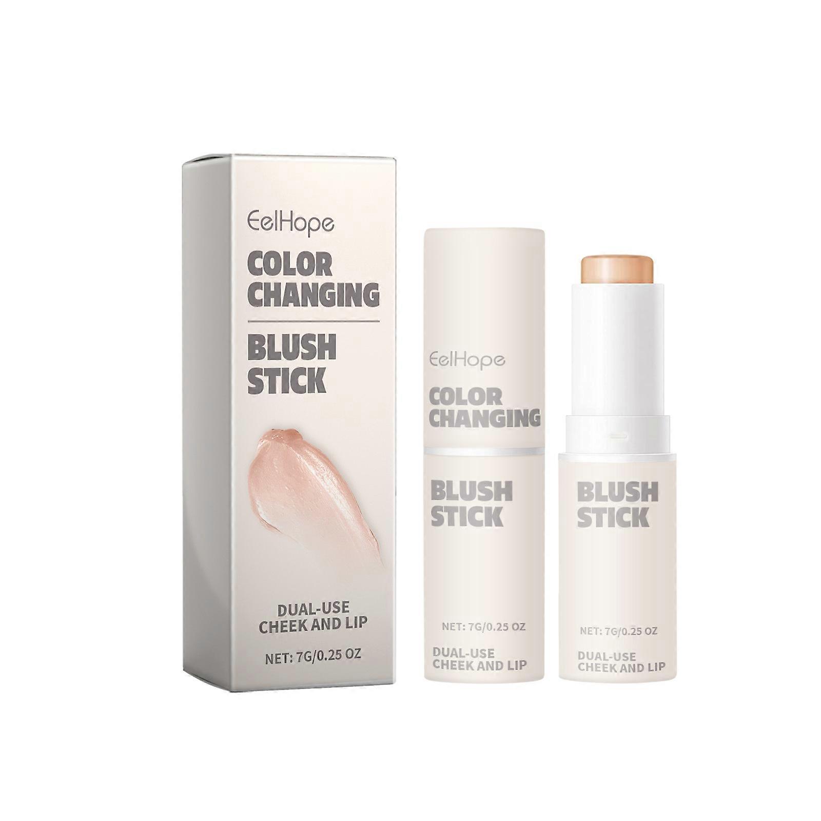Color Changing Blush Stick for Cheeks Makeup, Clear Blush PH Temperature Change Magic Pink Cream Blusher Waterproof Multi-Use Face Tint,Matte Finish N