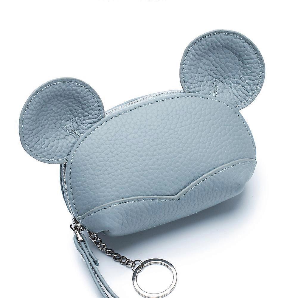 Women's small coin purse, leather coin purseblue