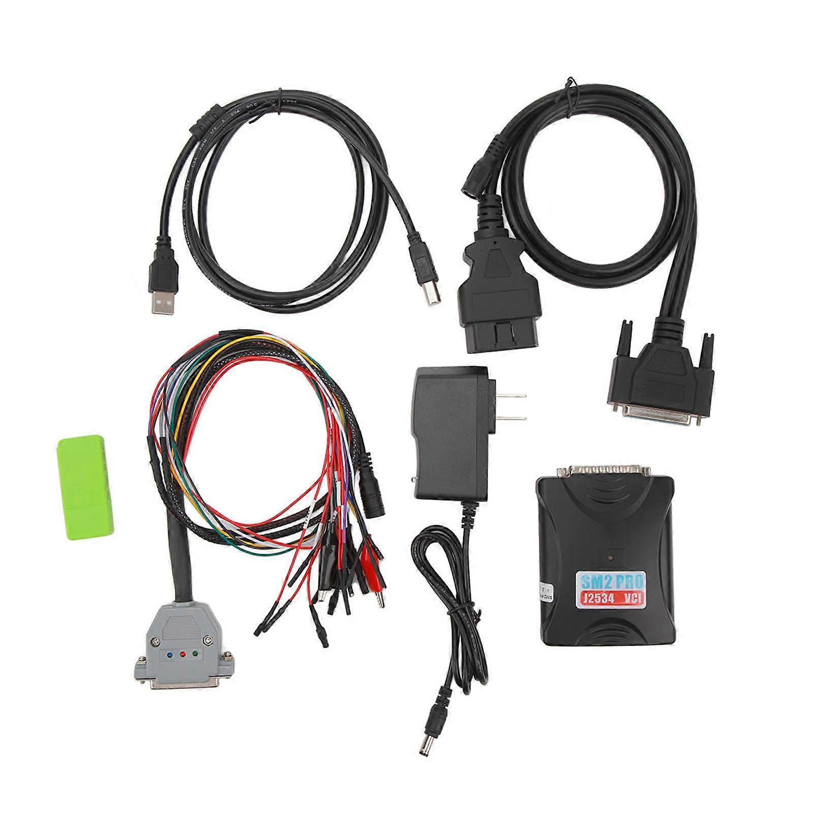 For SM2 Pro J2534 VCI ECU Programmer with Dongle 67 in 1 Read Write ECU Tool Support Checksum US Plug 100 to 240V E2U511