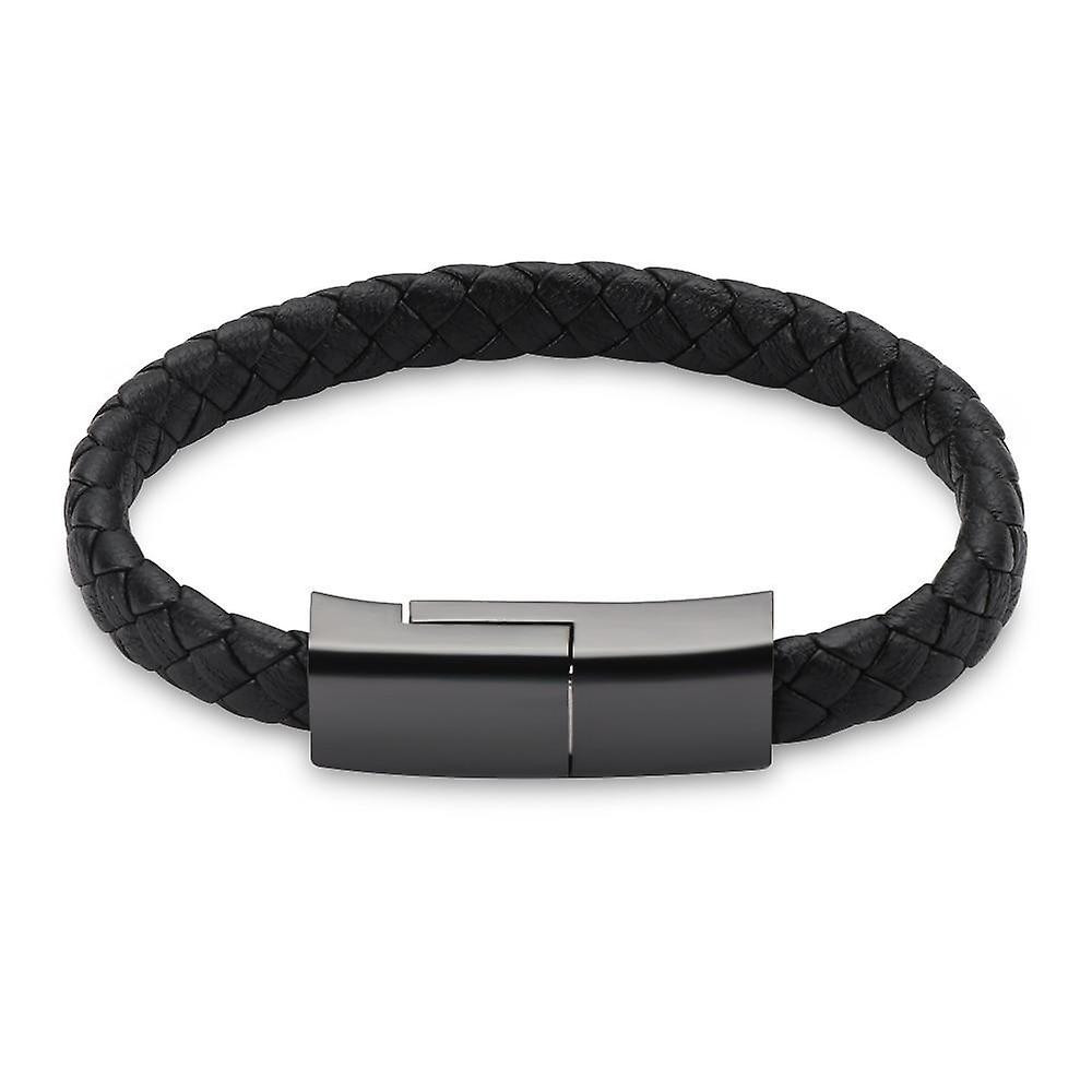 皮革手链，用于Android同步充电的USB腕带