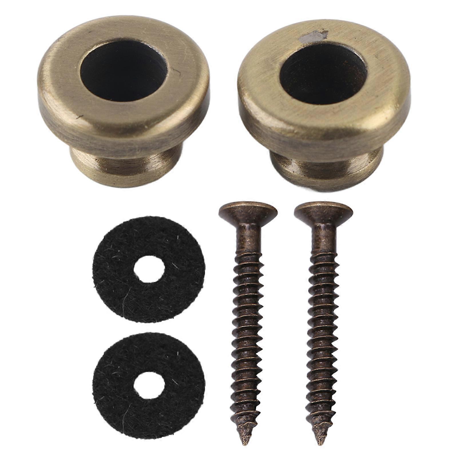 2pcs Strap Button Peg Electric Guitar Metal Pin Accessory With Screws Washers