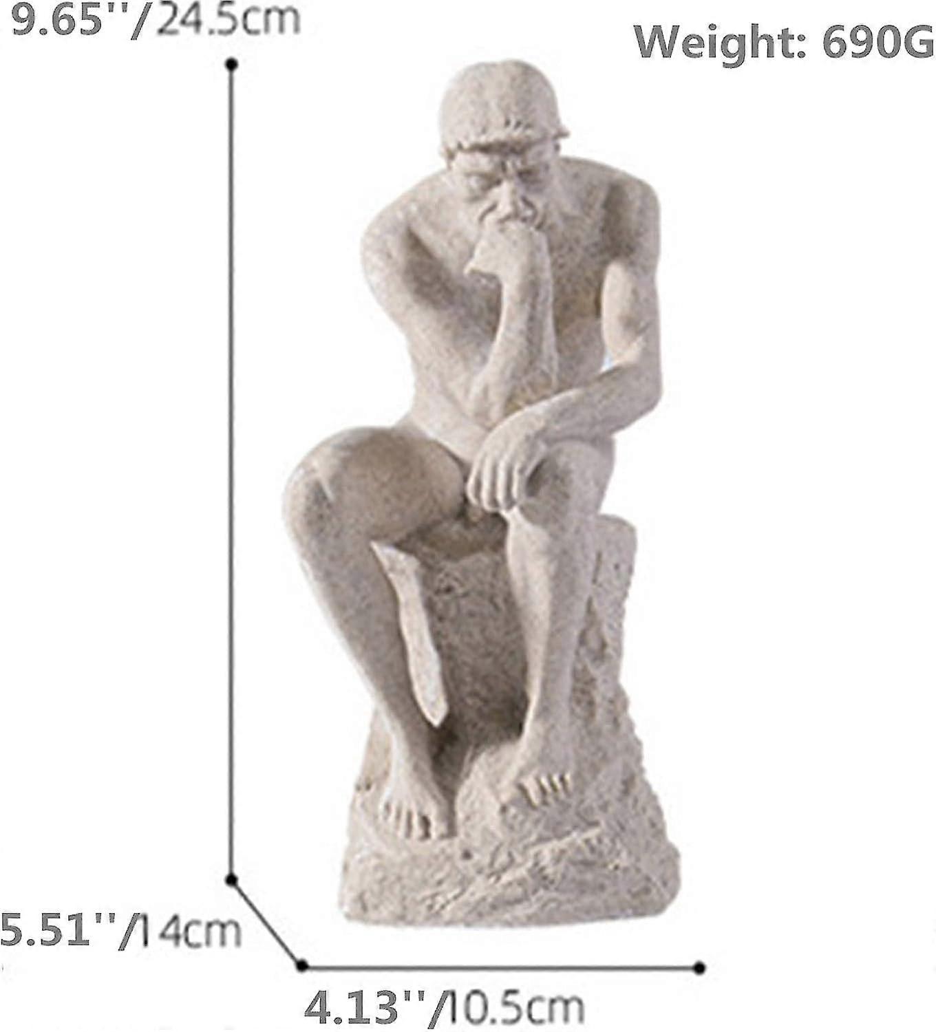 Estatua El Pensador De Rodin - Bronce Frío, 9.64 Pulgadas - Decoración Clásica Para Hogar U Oficina