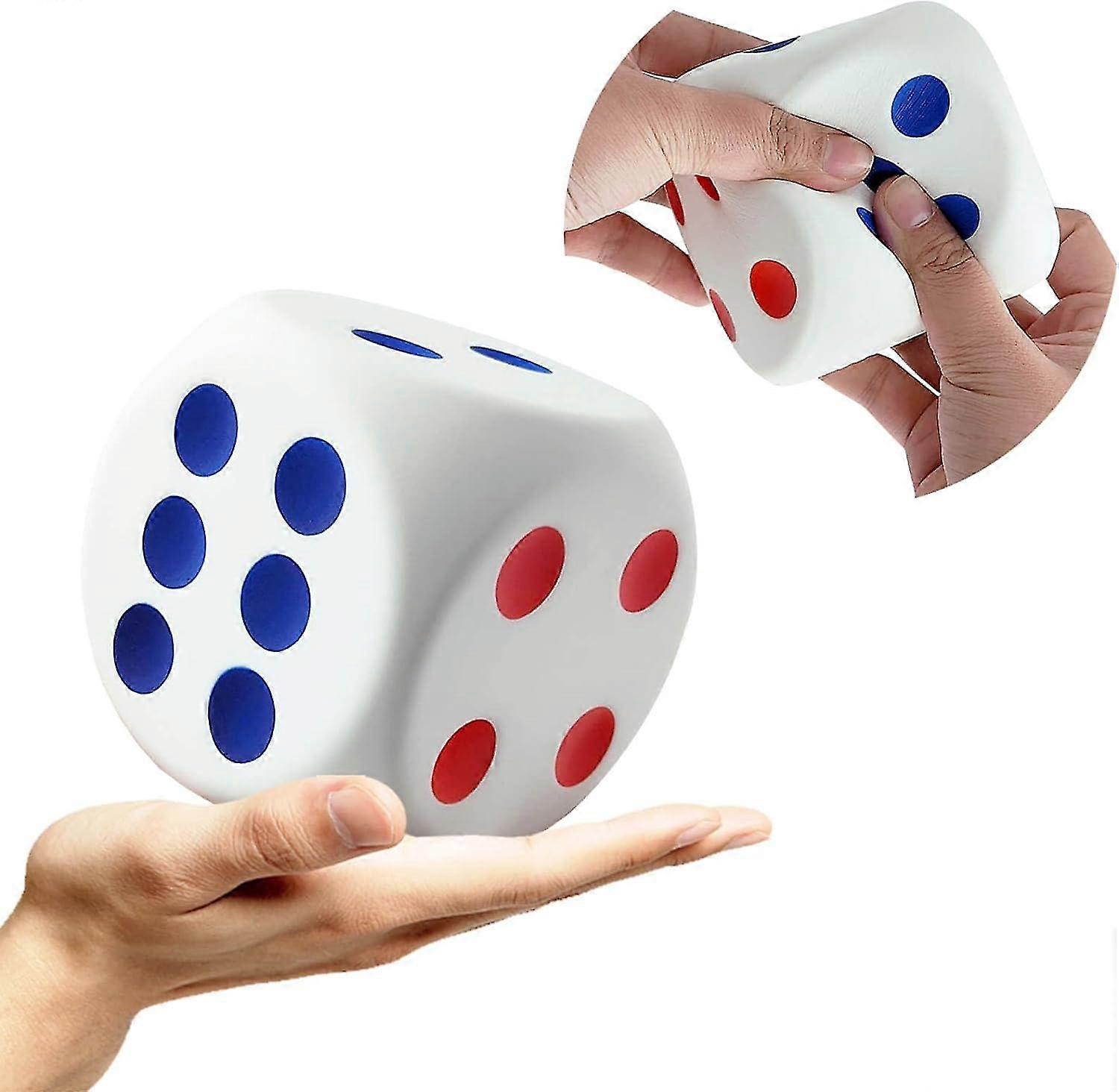 Large Dice Stress Ball, 3.1 Inches Foam Dice Squishies Toys For Kids Board Game, to Get Your Lucky Numbers