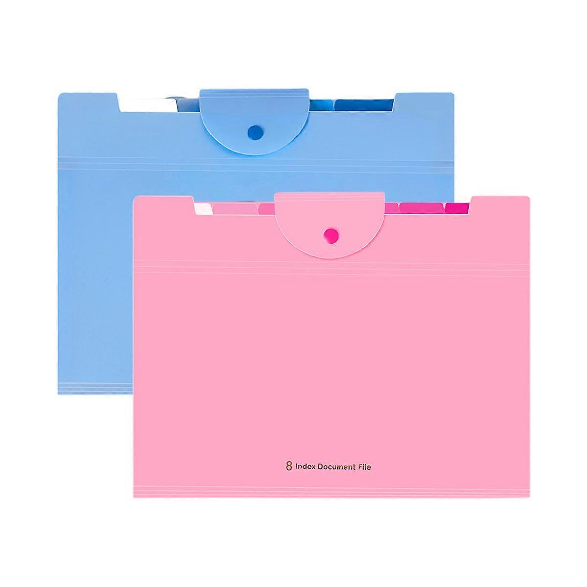 2 pezzi di file a fisarmonica, cartella di file espandibile 8Pocket con etichette, A4 Letter Size Paper Document Storage Receipt Organizer