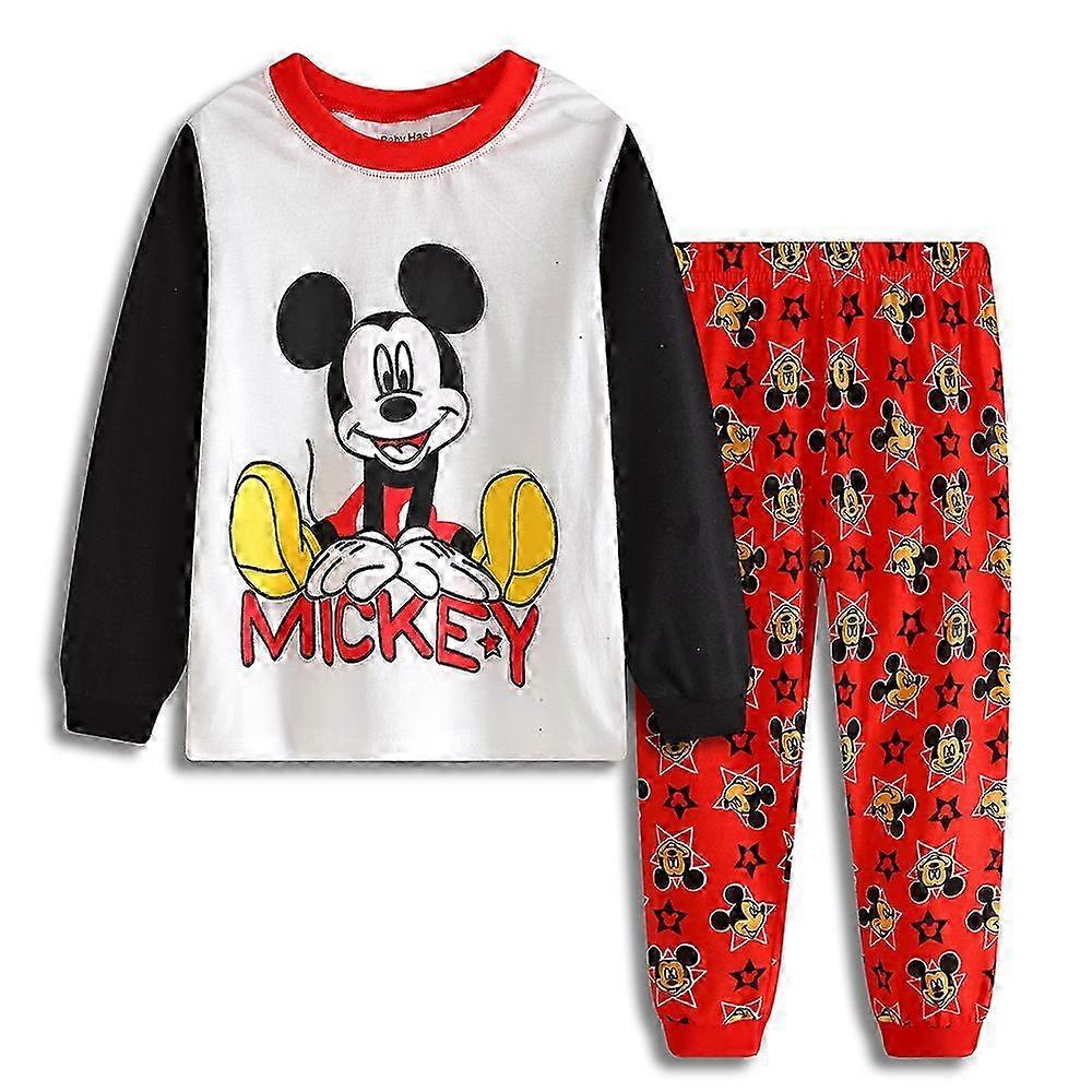 Kids Boys Mickey Mouse Pyjamas Set Cartoon Long Sleeve T-Shirt Pants Pjs Outfits Sleepwear Nightwear