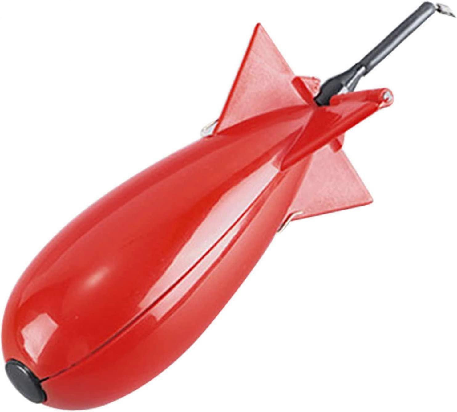 Feeders Vissen Spomb Rocket Shape Fishing Feeders Float Bait Holder Tackle Tool (Red S)