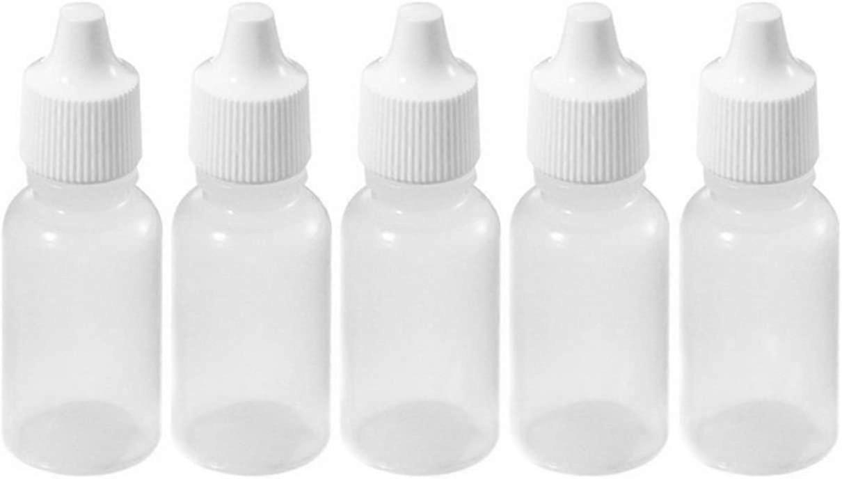 Empty Soft Plastic Tip Squeeze Dropper Bottle with Removable Drip Cap 50 Pcs (5ml)