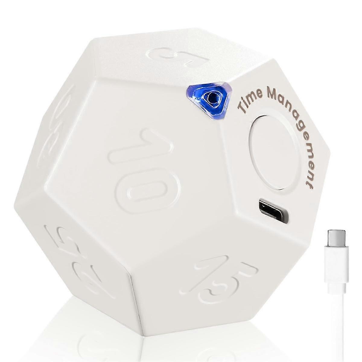 Timer Rotate Dodecagon - Rechargeable Timer Sound Vibrate Light Alarm Flip Timer 1 3 5 10 15 20 25