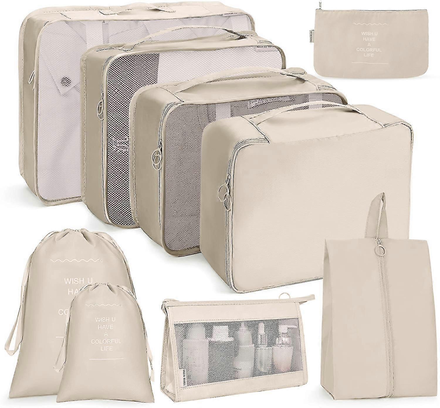 8pcs Reiseveranstalter Taschen, Gepäck Packtaschen mit Schuhen Aufbewahrungstaschen, Mesh Make-up Taschen