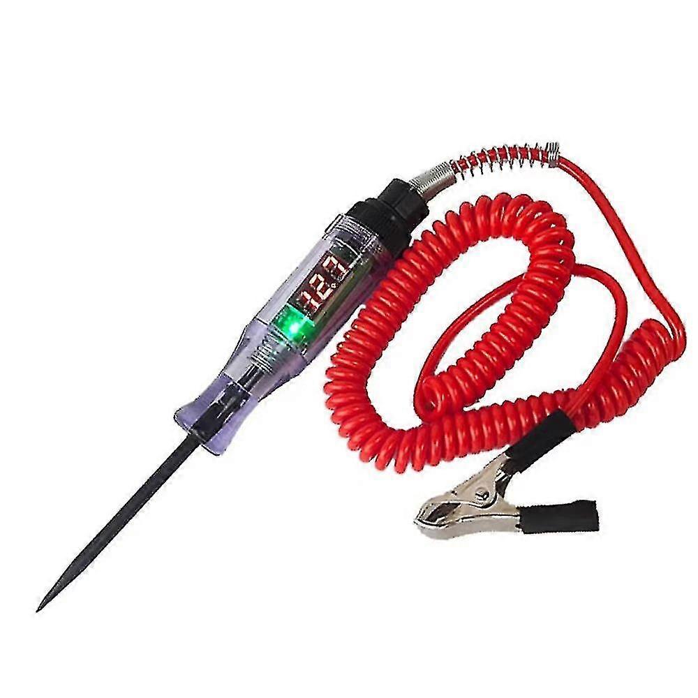 Sl Enhanced Led Digital Automobile Circuit Tester, 3-24 V Test Lamp, 60cm Long Spring Steel Wire, Automobile Electrical System Tester, With Sliced Sta