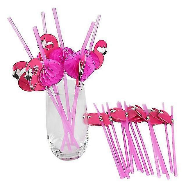 50pcs Flamingo Drinking Straws