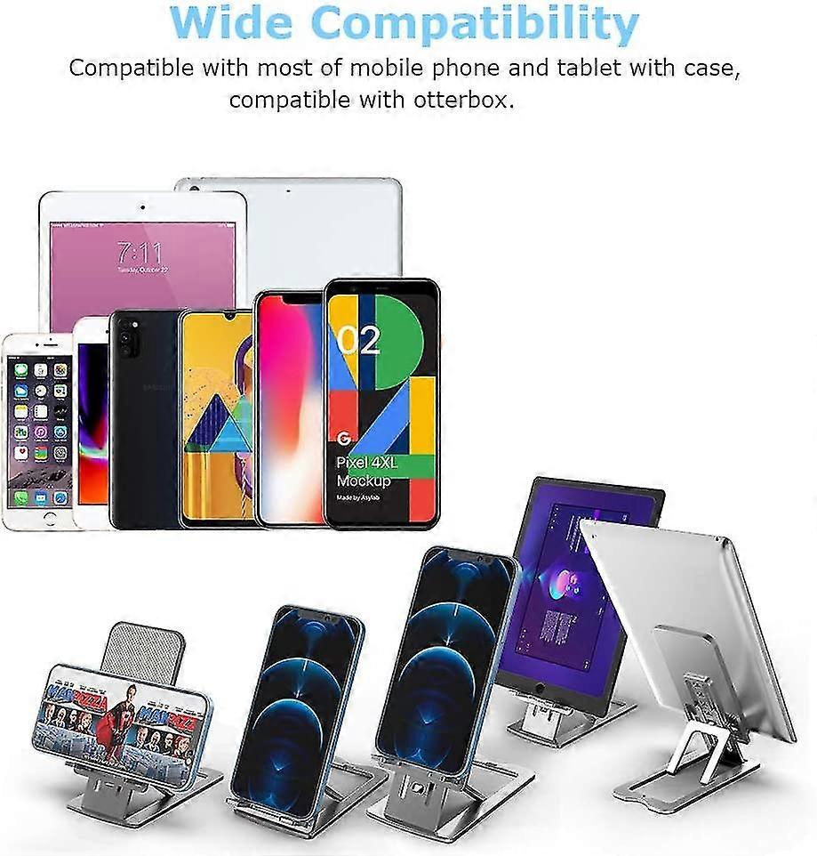 Phone Stand Foldable Adjustable Desktop Tablet Stand Stand Base For Smart Devices Space Gray