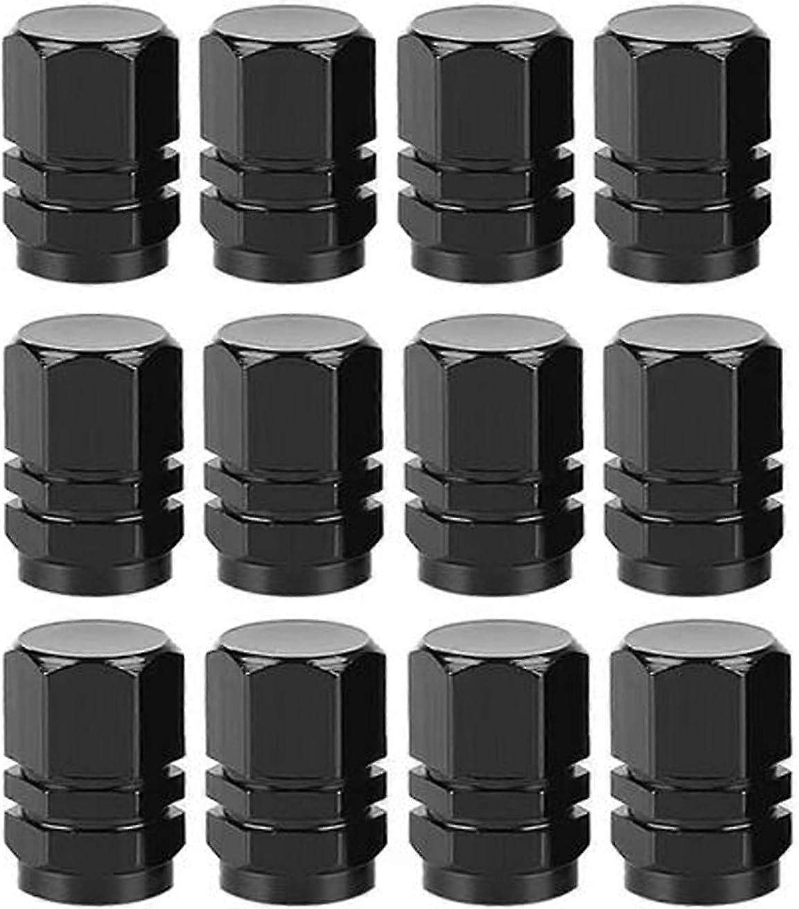 Araba Tekerlek Lastik Valfi, 12 adet Hava Kapakları Kapak, Metal Araba Tekerlek Lastik Valf Sapı Kapakları-Bl FY[