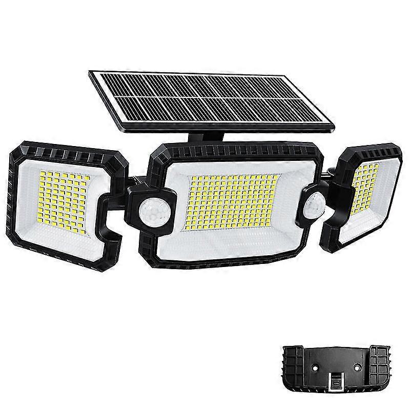 Security solar lights outdoor 167 led adjustable 3 heads with 3 modes wireless motion sensor super waterproof spot flood lights