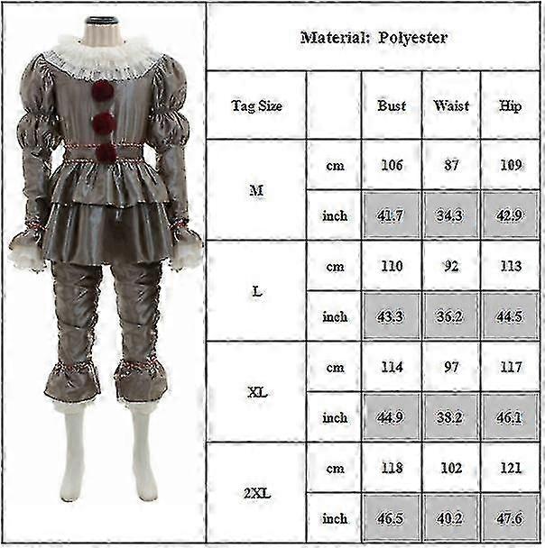Adult Evil Clown Costume - Penny Wise main image 1