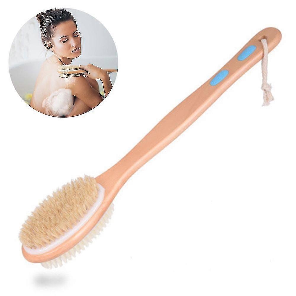 Escova de chuveiro com cerdas macias e duras, compatível com pele esfoliante