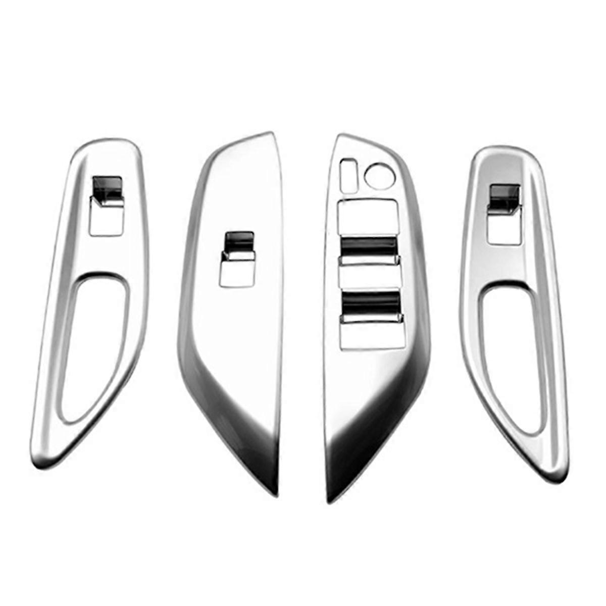 For 2 2023 Car Chrome Window Glass Button Switch Cover Trim Door Armrest Panel