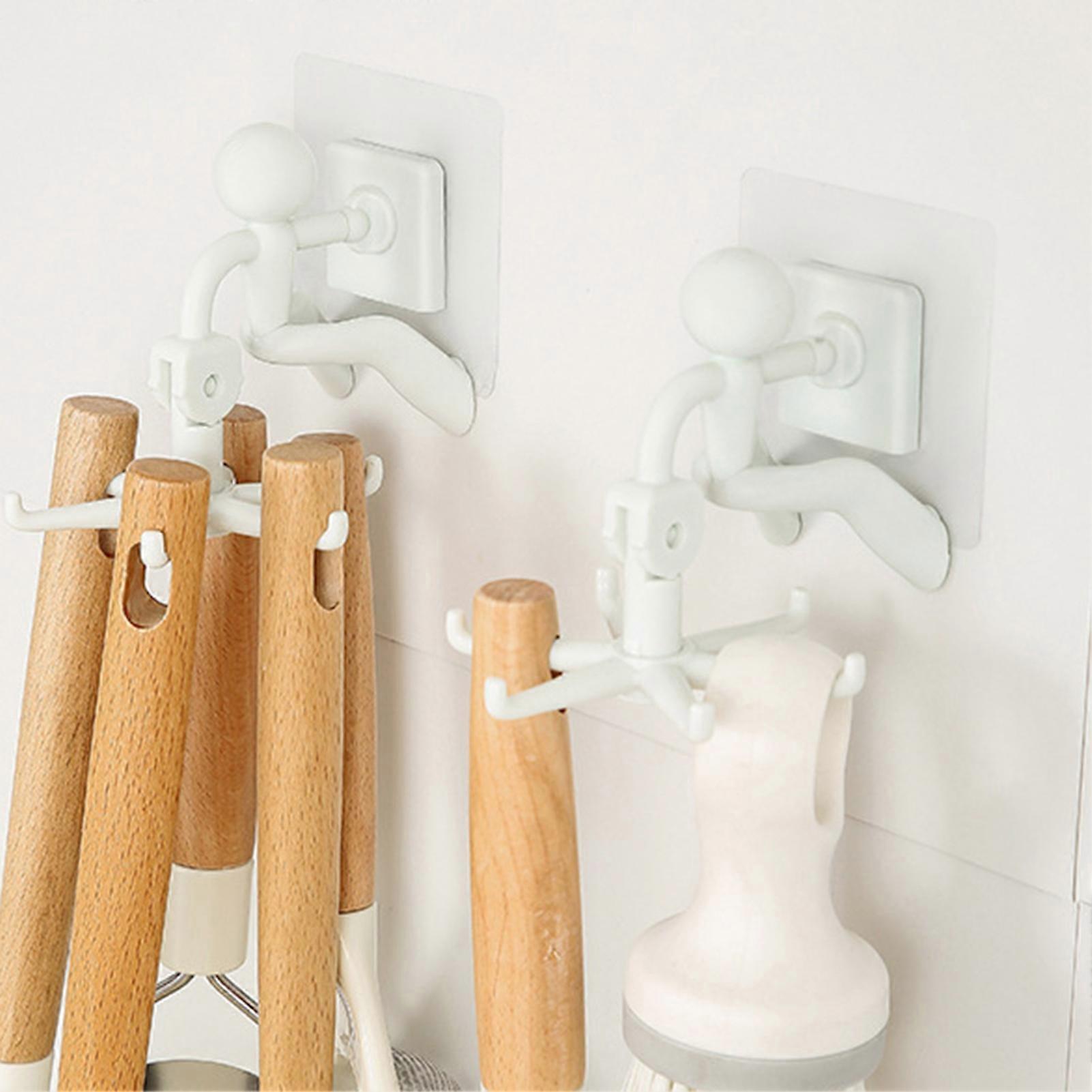 6 Claw Bathroom Shelf Wall Hook 360 Degree Rotating Wall Hook for Kitchen and Bathroom Ceiling