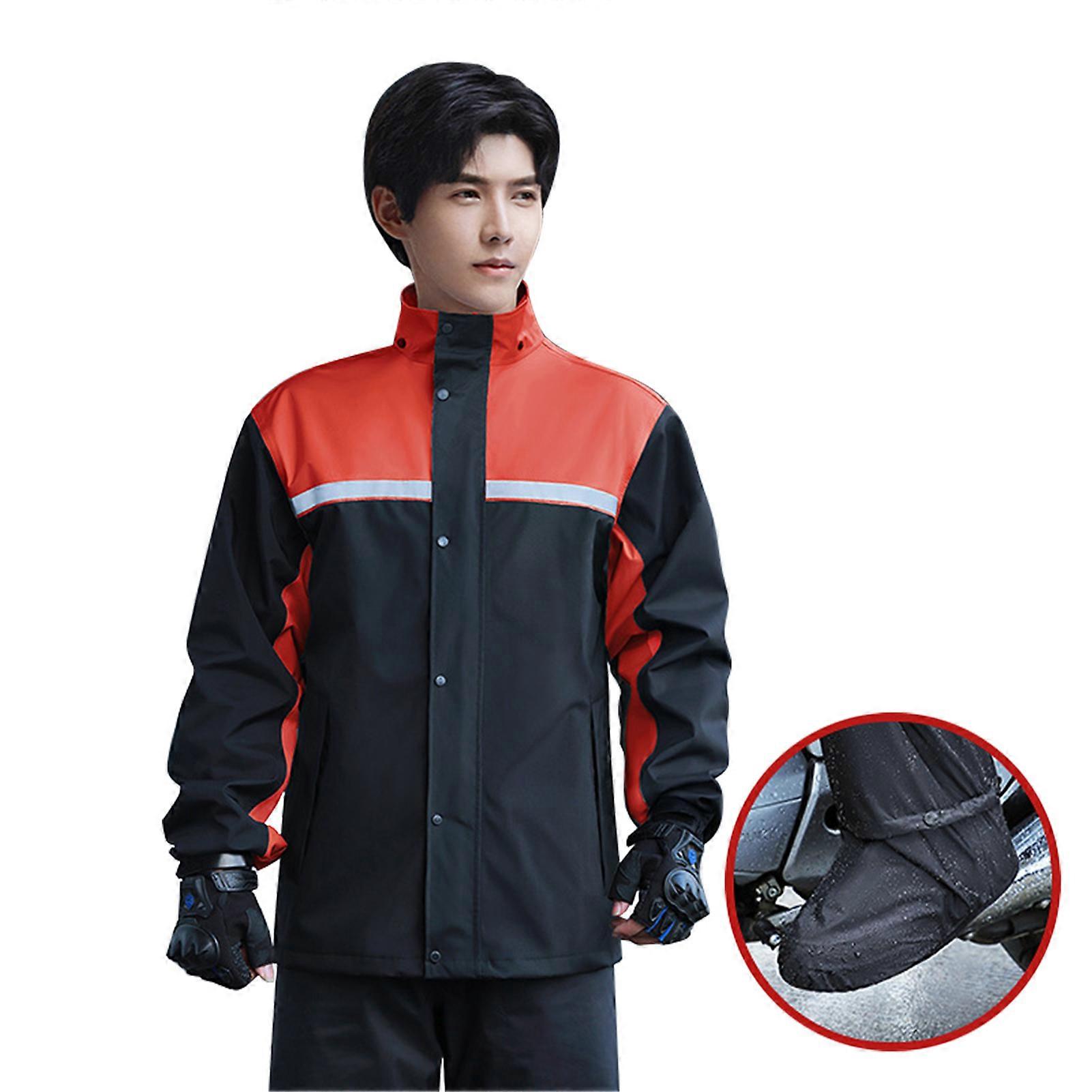 Men Split Rain Suit Waterproof Rain Coat and Rain Pant Set Reflective Rain Gear