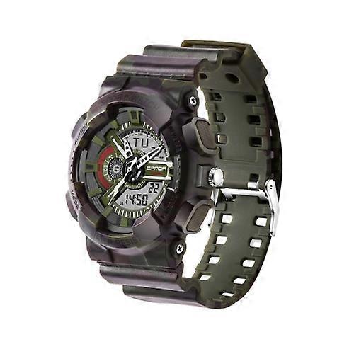 SANDA 5318 LED Luminous Display & Stopwatch & Alarm & Date and Week Function Men Quartz + Digital Dual Movement Watch with Plastic Band
