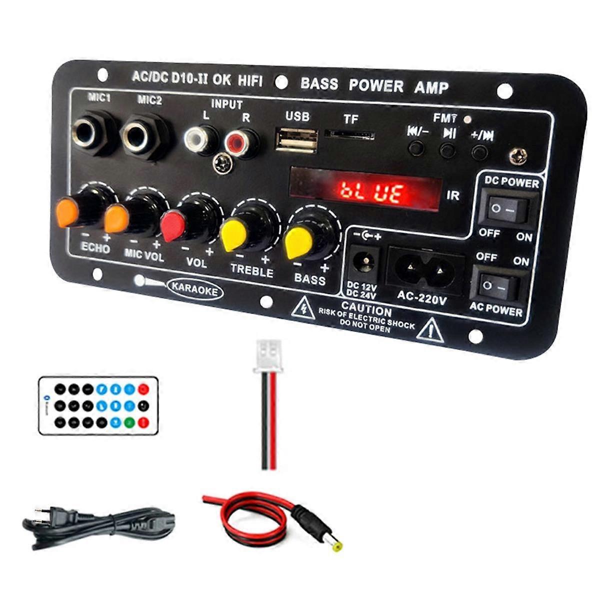 Amplifier Board with Optical Audio Bluetooth AMP USB FM Radio TF Player DIY Audio Subwoofer for Hom