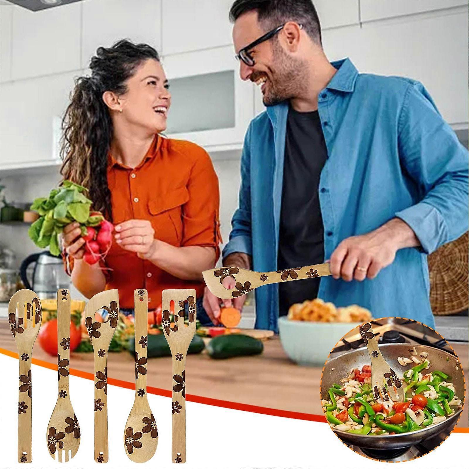 Radium Carving Spatula Spoons Set Slotted Spoon 5PC Tableware Gift A01 WWL231212001