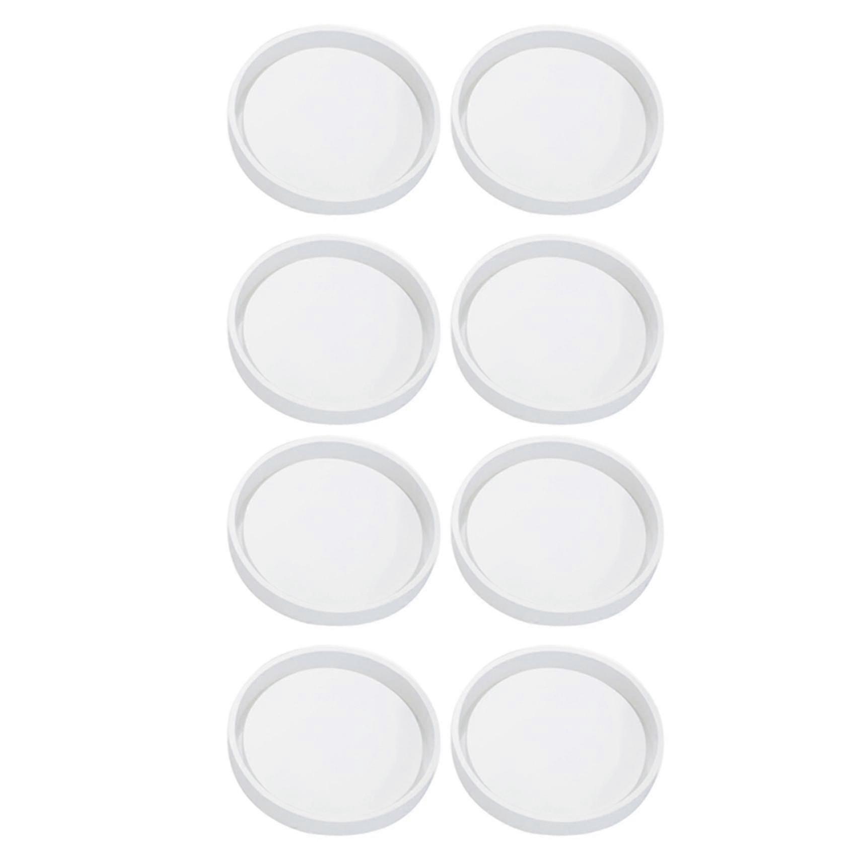 8 Pack Big Diy Round Coaster Silicone Mold, Diameter 3.94inch/10cm