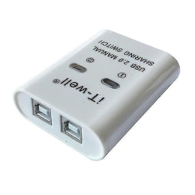 Usb Manual Switch Hub Printer Sharing Device 2 In 1 Out Data Transfer Hub--white