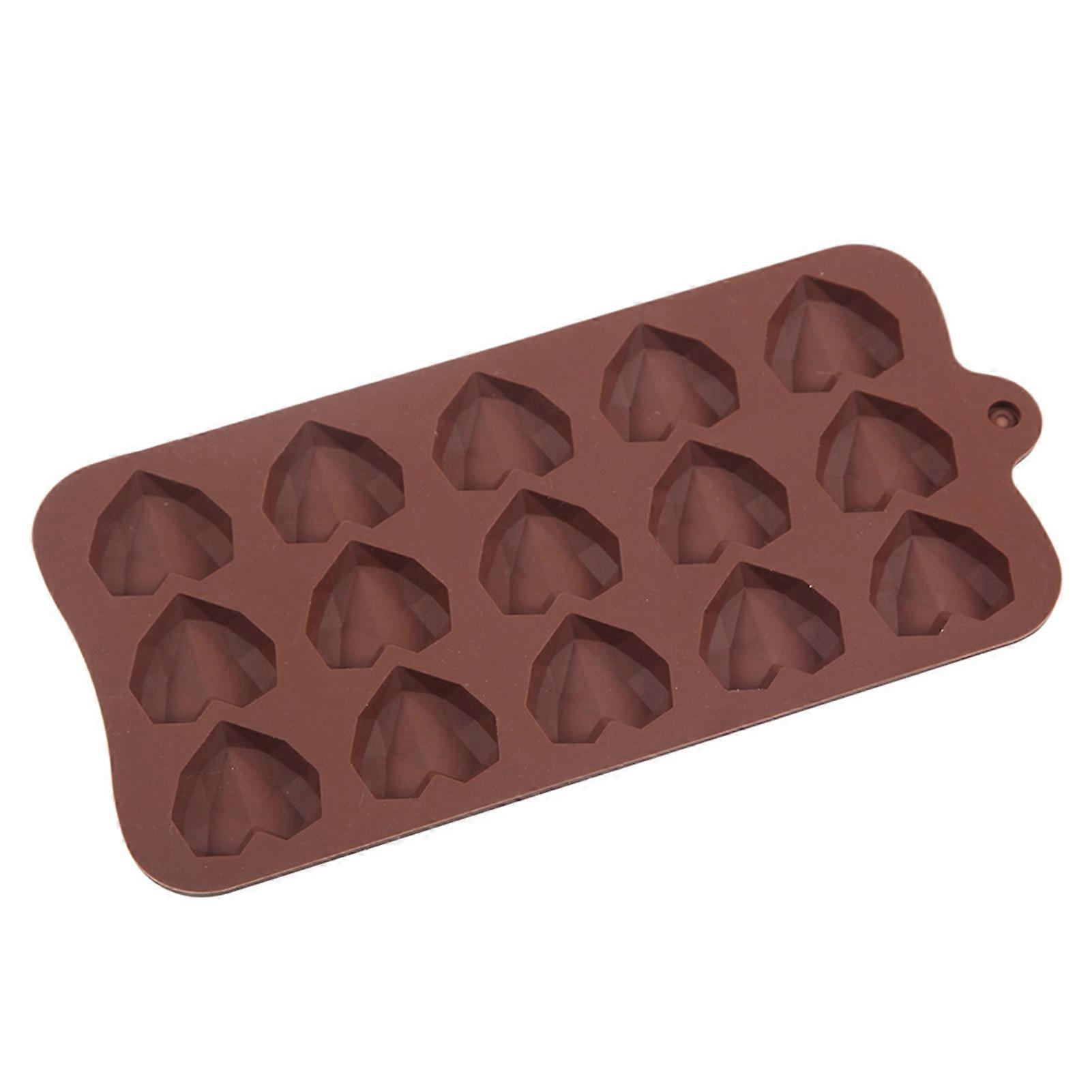 Chocolate Mold Heart Shape DIY Silicone 15 Cavity Simple Operate Fondant Mold Baking Tool