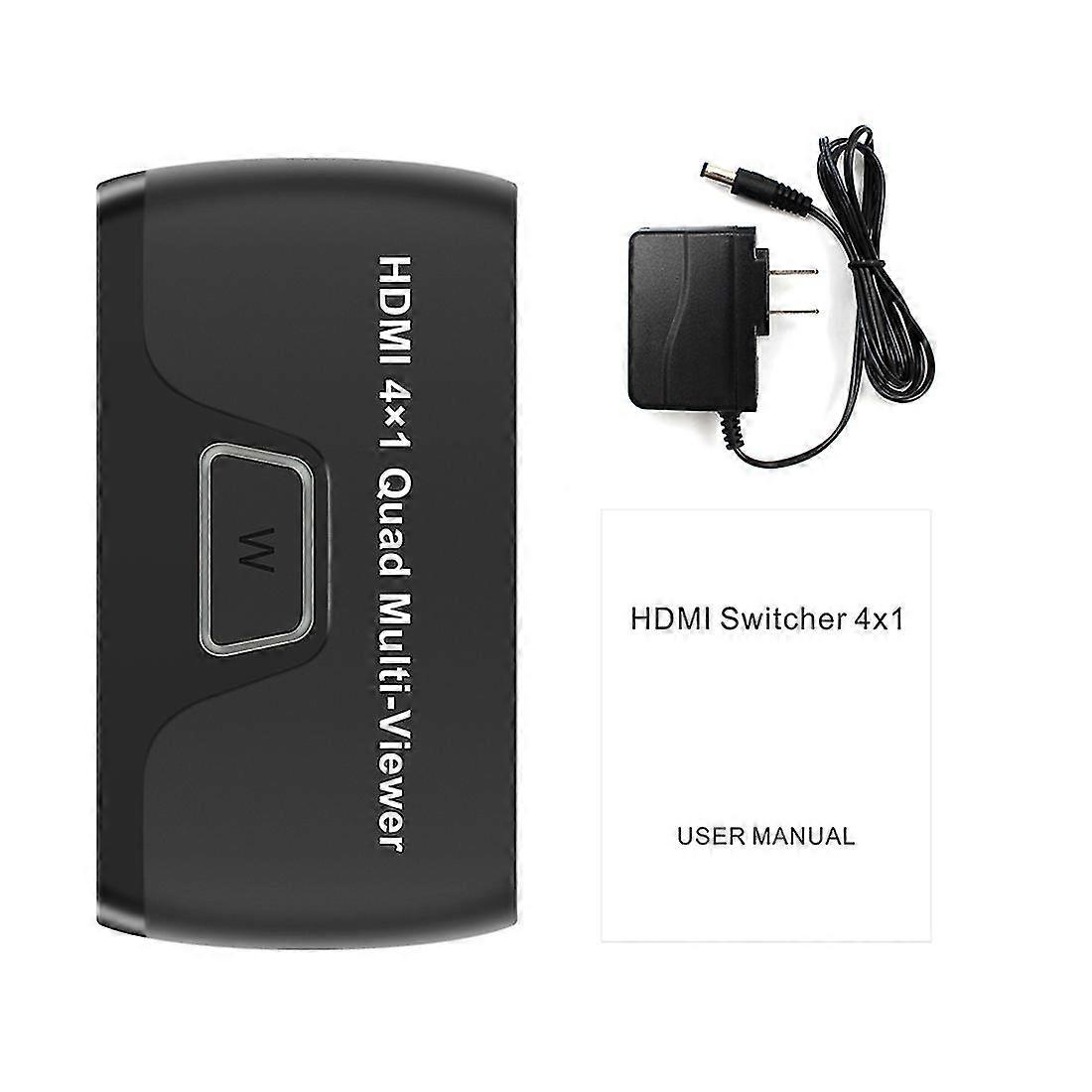 - 4x1 Quad -viewer Quad Screen Viewer - 4 In 1 Out Splitter,us Plug