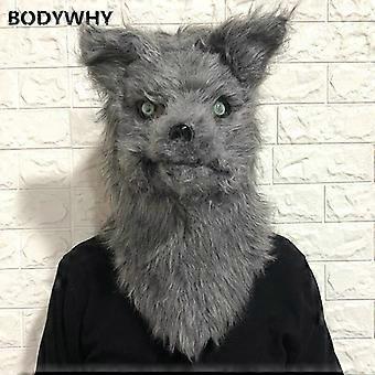 Tête De Mascotte Fourrure – Husky / Renard – Cosplay Halloween – Taille Unique