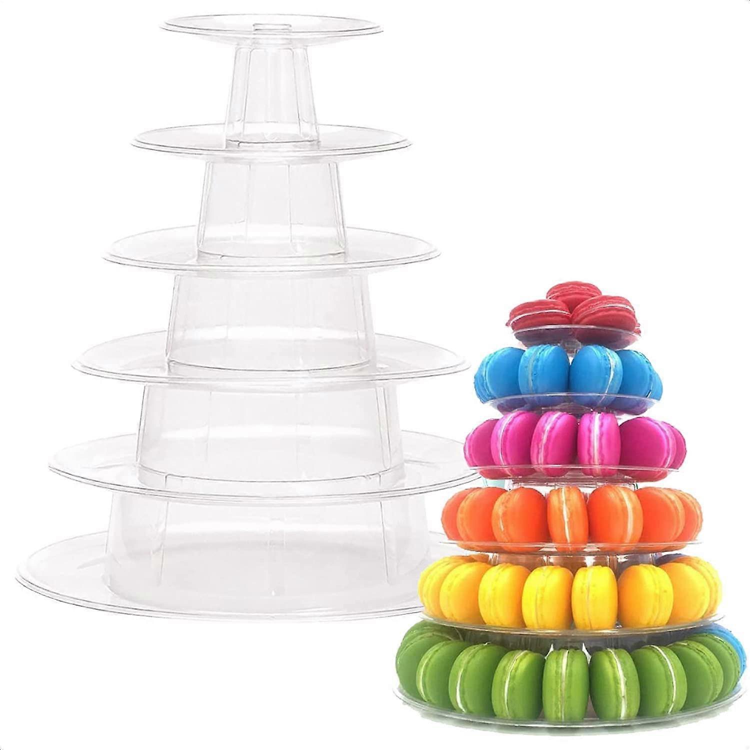 Macaron Cake Display Stand, 6-Layer Round Plastic Cake Tower Stand