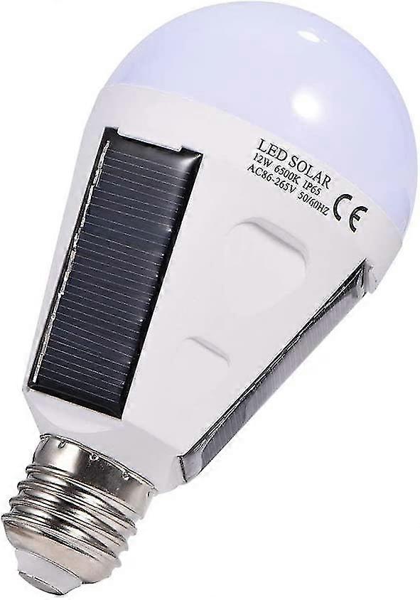 Lampadina solare a led, E27 IP 65, lampadina a led portatile di emergenza con gancio (12w)/YY