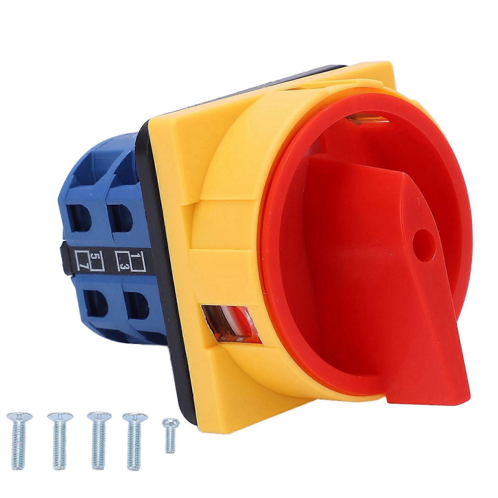 Commutateur à cames rotatif 25 A, cadenassable, sélecteur universel à cames rotatives, commutateur de commutation de charge et d'alimentation, AC 440 V DC 240 V