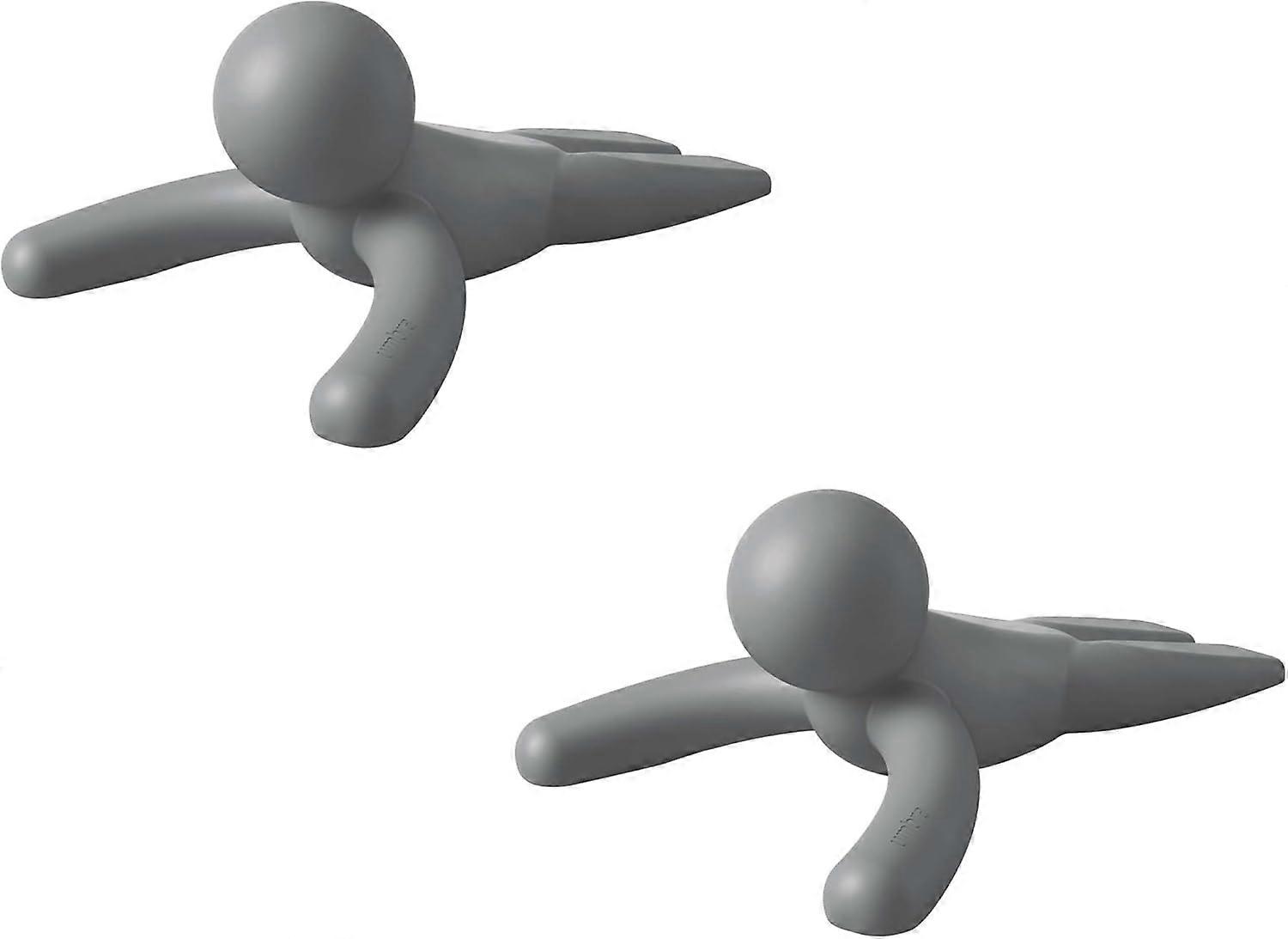 2 Count Door Stop, Heavy-Duty and Flexible, Soft-Touch Finish, Protects Your Floors, Set of 2, Gray