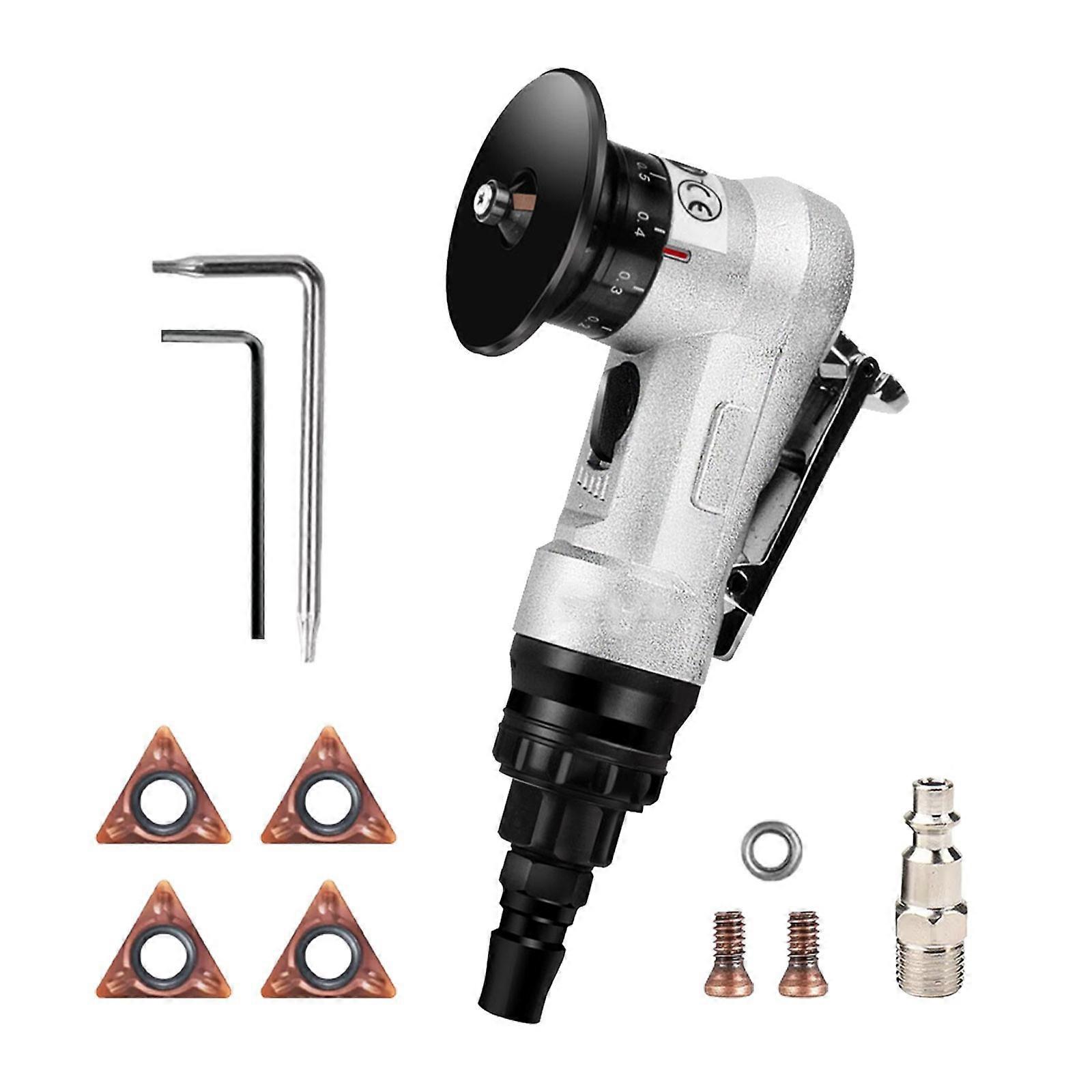 Mini Pneumatic Chamfering Machine, Portable Air Chamfer Machine Metal Trimming Machine 45 Degree Bevel Polishing Machine, 30000RPM Set 3