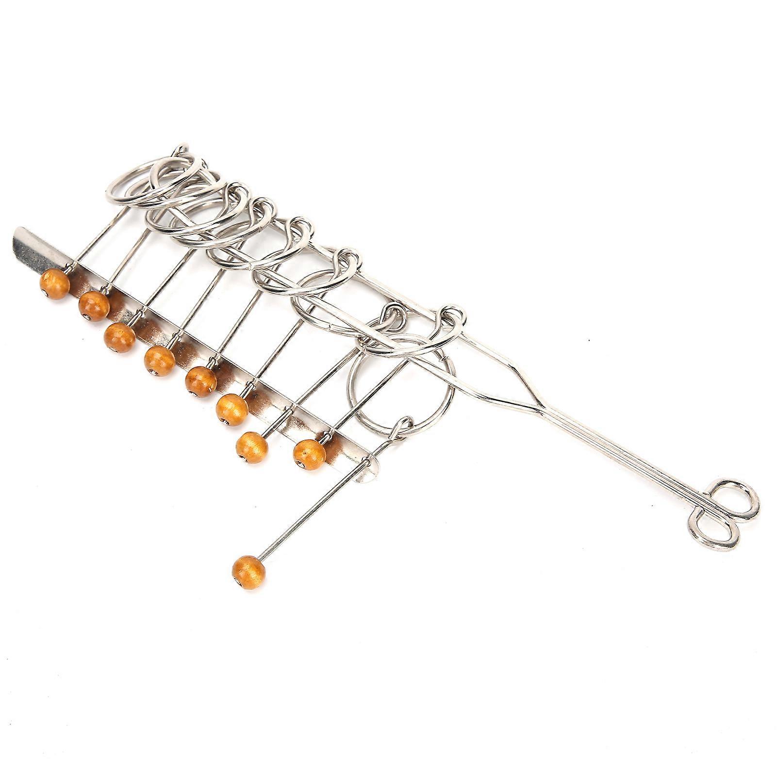 Nine Links Unlock Interlock Game Intellectual Unlocking Disentanglement Brain Teaser Toy 22cm
