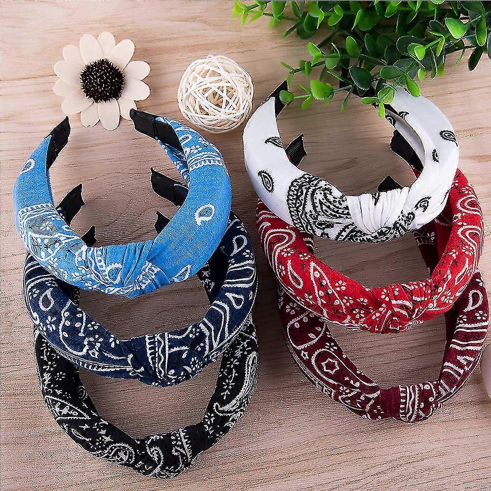 6pcs Vintage Knot  Headbands Boho Headwraps