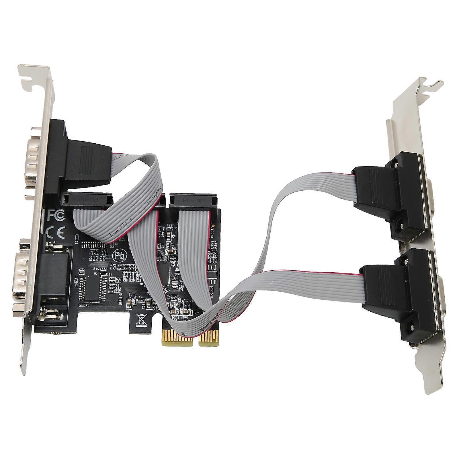 PCIE Expansion Card PCI Express X1 to Interface 4 RS232 Serial Ports Wide Applications Adapter Card