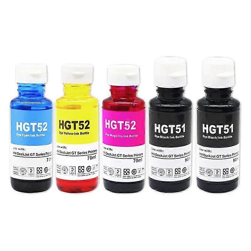 Dye Ink Kit compatible for hp GT51 GT52 GT 51 52 for GT5810 GT5820 5810 5820 Deskjet Printer Ink 90ml Black and 70ml color