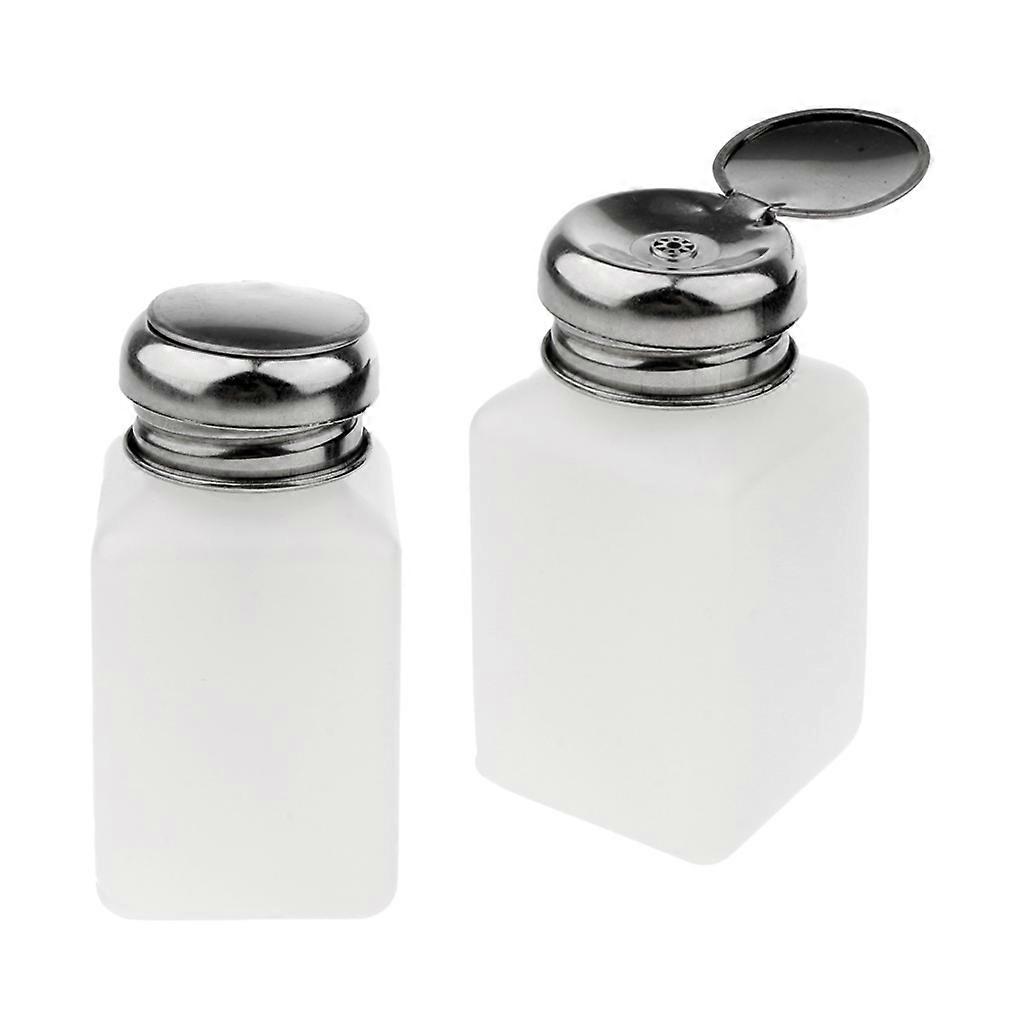 2x 2 Pcs. Nail Polish Remover Bottle Empty Liquid Press Pump Dispenser, Off