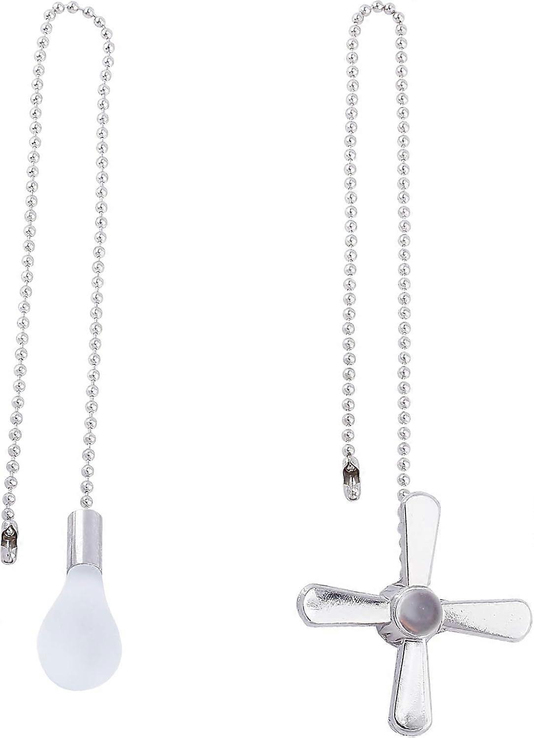 Ceiling Fan Pull Chain 14 Inches Light and Fan Cord Swith Connector 3mm Diameter Beaded Ball Fan Pull Chain for Ceiling Light Lamp FanPlatinum