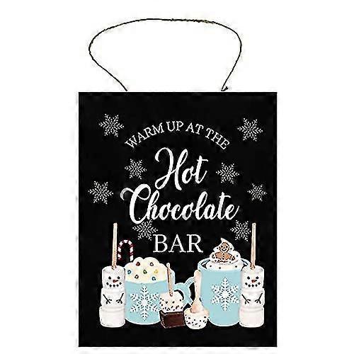 Warm Up At Hot Cocoa Bar Natal Impresso Handmade Metal Sign Tin Sign 8x12 polegadas OU 12x16 polegadas Mo