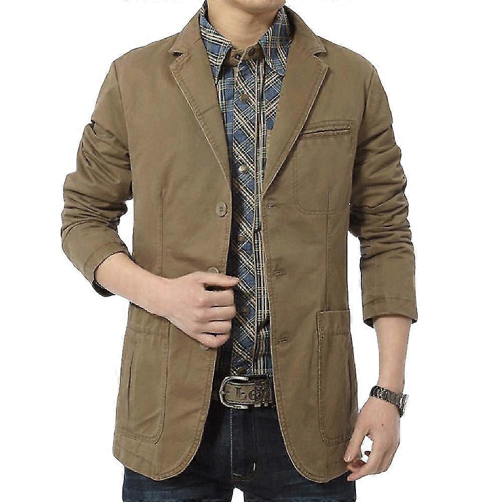VAWAN Mens Bomull Solid Casual Vardagskläder Kavaj