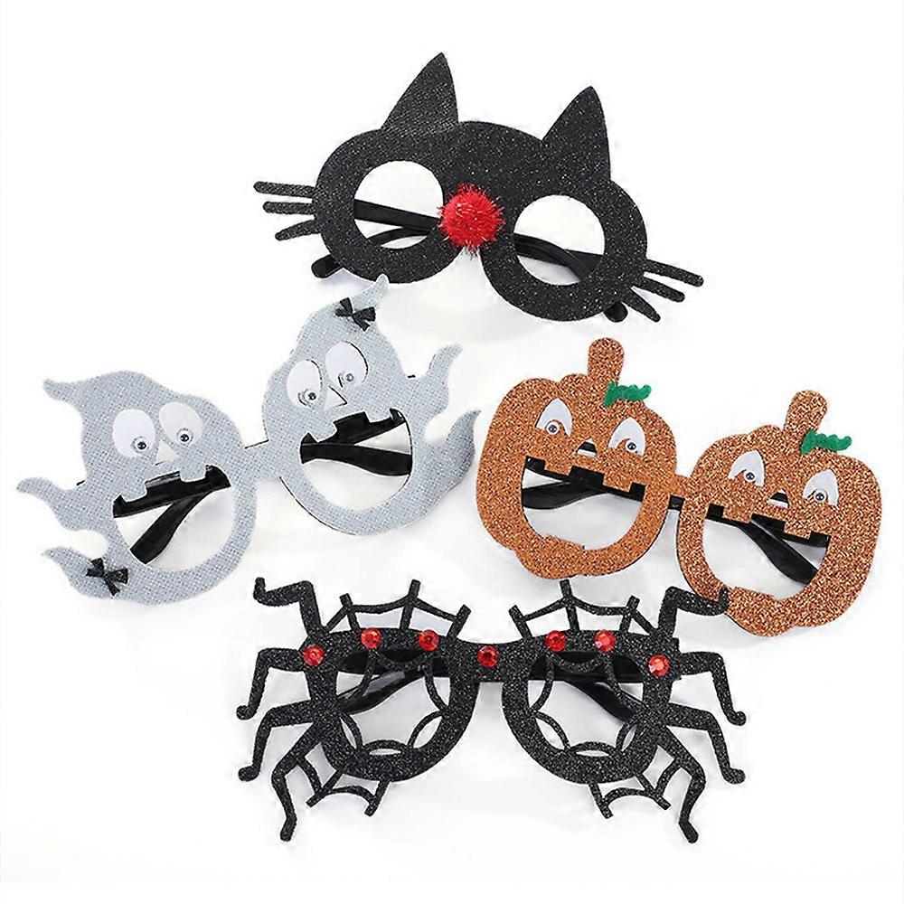 Halloween Party Decor - 4 Pack Pumpkin Cat Spider Ghost Glasses