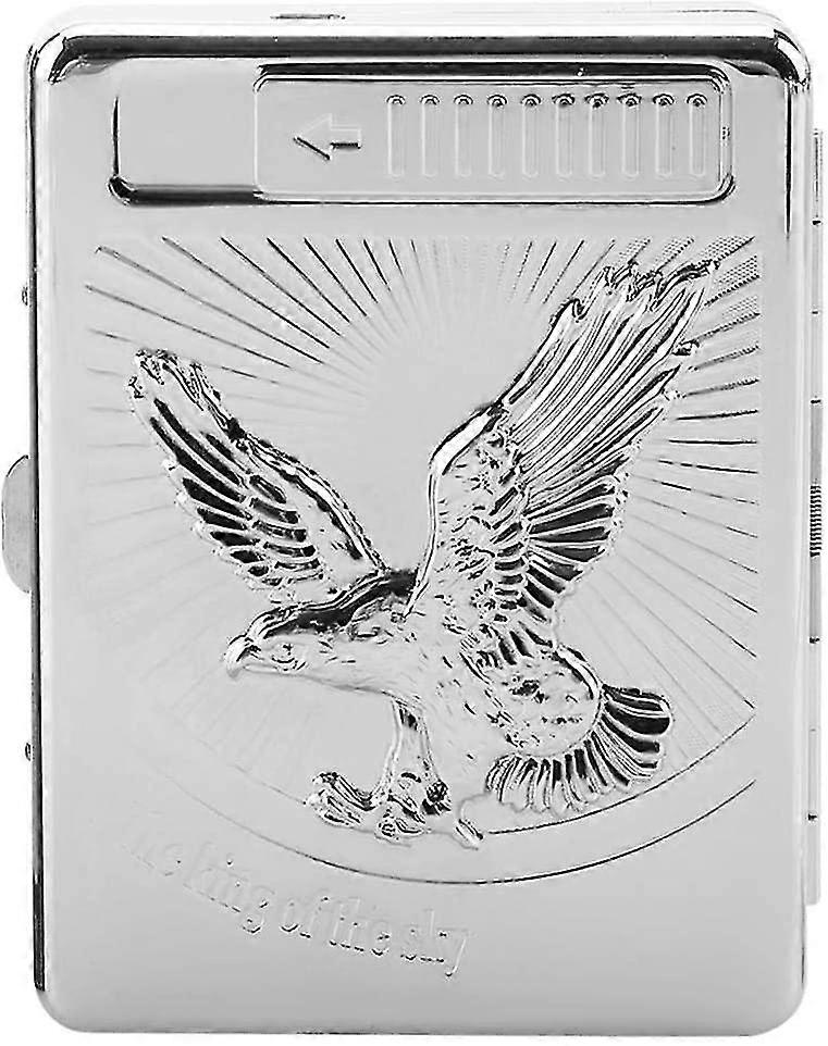 Black Eagle 2 In 1 Metal With Usb Rechargeable Cigarette Lighter 20 Regular Cigarettes Box(style 1)