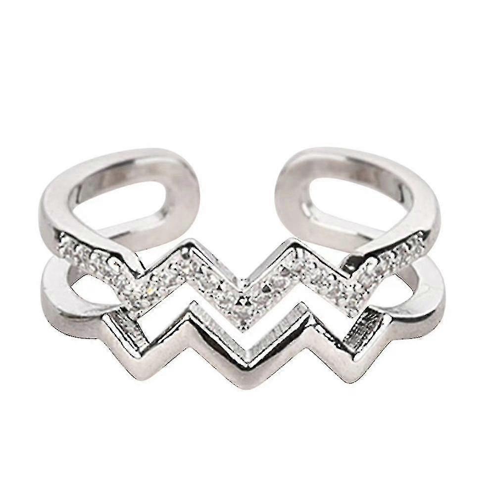 To My Daughter - Adjustable Highs And Lows Double Wave Open Rings